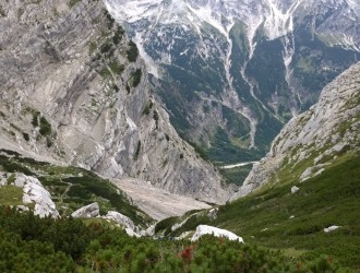 Blick von der Welser Hütte hinab ins Tal