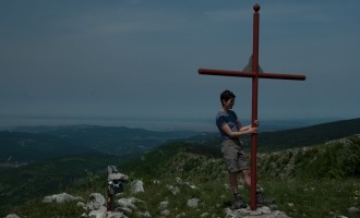 Gipfelrast am Lipnik, Blick nach Triest