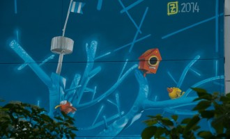Wandschmuck in einer Wohnsiedlung