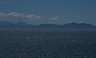 die Südinsel im Dunst der Cook Strait